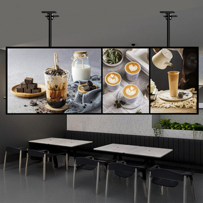 PANEL MENU SLIM BOX COLGANTE CON BRAZO TELESCOPICO (400X600) COLOR NEGRO